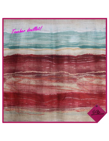 Foulard à motifs vagues, dominance BORDEAUX, toucher douillet,