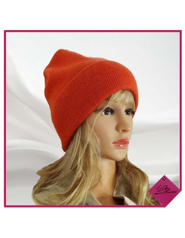 Bonnet ORANGE à revers, doublé polaire