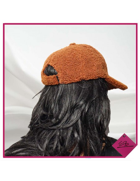 Casquette façon laine de mouton, CARAMEL