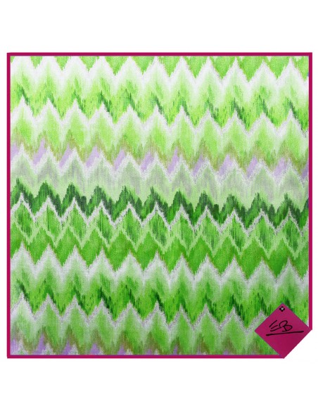 Foulard motif chevrons dégradé de verts