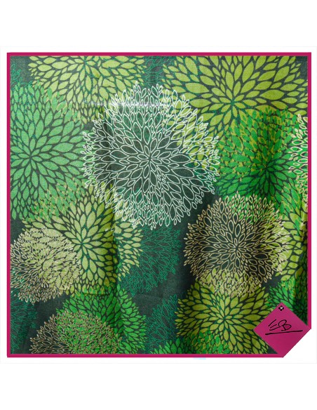 Foulard soleil vert et doré