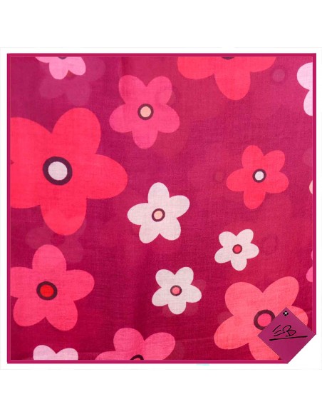 Foulard fleurs fuchsias