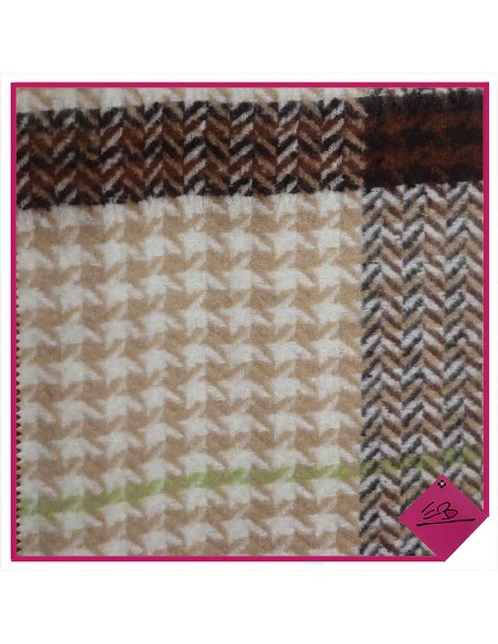 Echarpe EXTRA douce, jacquard beige et choco